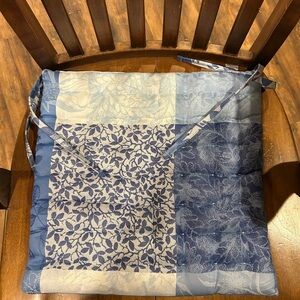 Garnier Blue and Cream Floral Cushion